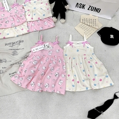 SET 2 VÁY HAI DÂY TONE BE HỒNG CHO BÉ
