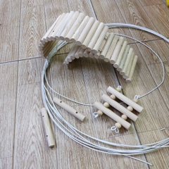 Thang gỗ uốn 10x25cm, 40cm, 50cm leo trèo cho hamster, ốc mượn hồn, hang trú ẩn hình thang