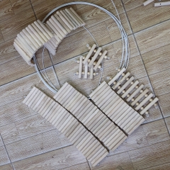 Thang gỗ uốn 10x25cm, 40cm, 50cm leo trèo cho hamster, ốc mượn hồn, hang trú ẩn hình thang