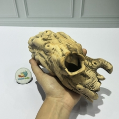 Hang trú ẩn cho ốc mượn hồn, cá  nhỏ màu xám chống thấm nước, chống lật đổ ( không kèm cây )