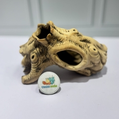 Hang trú ẩn cho ốc mượn hồn, cá  nhỏ màu xám chống thấm nước, chống lật đổ ( không kèm cây )