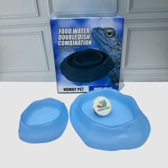 COMBO 2 Bát ăn chén nước màu xanh có thể kết hợp 2 cái làm bát ăn chống kiến