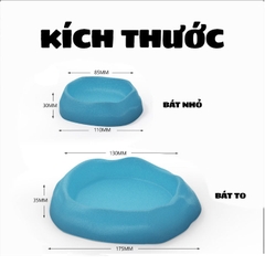 COMBO 2 Bát ăn chén nước màu xanh có thể kết hợp 2 cái làm bát ăn chống kiến