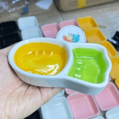 Bát 2 ngăn hình cà rốt đựng nước uống cho ốc mượn hồn