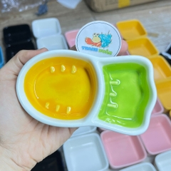 Bát 2 ngăn hình cà rốt đựng nước uống cho ốc mượn hồn