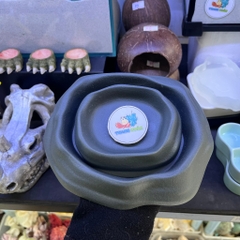 COMBO 2 Bát ăn chén nước màu xám tro có thể kết hợp 2 cái làm bát ăn chống kiến