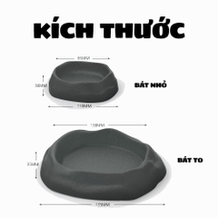 COMBO 2 Bát ăn chén nước màu xám tro có thể kết hợp 2 cái làm bát ăn chống kiến