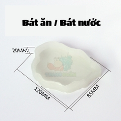 Đĩa thức ăn bát đựng nước màu trắng