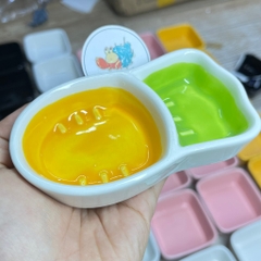 Bát 2 ngăn hình cà rốt đựng nước uống cho ốc mượn hồn