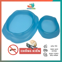 COMBO 2 Bát ăn chén nước màu xanh có thể kết hợp 2 cái làm bát ăn chống kiến