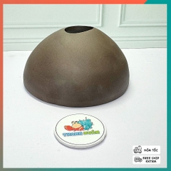 Hang gốm hình quả dừa màu nâu đường kính 12cm