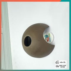 Hang gốm hình quả dừa màu nâu đường kính 12cm