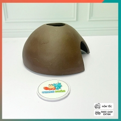 Hang gốm hình quả dừa màu nâu đường kính 12cm