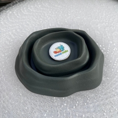 COMBO 2 Bát ăn chén nước màu xám tro có thể kết hợp 2 cái làm bát ăn chống kiến