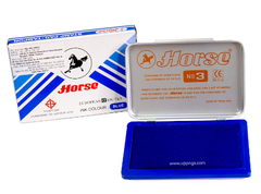 Tampon dấu Horse No.03 màu xanh (hộp)