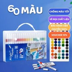 BÚT LÔNG MÀU ACRYLIC MARKER 60 MÀU (VỸ)