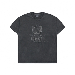 955 -  Áo ADLV Bear Applique Pigment Washing SS2024 - Xám Than Chì - Code ADLV-24SS-SSABAQ-CHA [HÀNG CHÍNH HÃNG]
