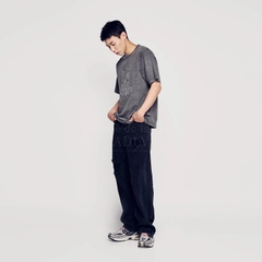 955 -  Áo ADLV Bear Applique Pigment Washing SS2024 - Xám Than Chì - Code ADLV-24SS-SSABAQ-CHA [HÀNG CHÍNH HÃNG]