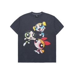 1036 -  Áo ADLV The Powerpuff Girls X Acmedelavie Big Printing Artwork - Đen Chì - Code ADLV 24SS SSBAPG CHA [HÀNG CHÍNH HÃNG]