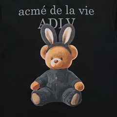 2194 - Áo ADLV Fuzzy Font Rabbit Bear Doll Đen Acmé de la vie ADLV-24SS-SSLRBR-BLK [HÀNG CHÍNH HÃNG]