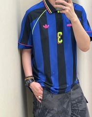 1684 - Áo Adidas Originals Jcquard Jersey Semi Lucid Blue / Black KD2307 - Xanh Dương Đen [HÀNG CHÍNH HÃNG]