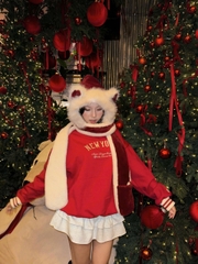 2065 - Áo Sweater New Era New York Yankee Đỏ Vin Bo Trắng Đỏ [HÀNG CHÍNH HÃNG]