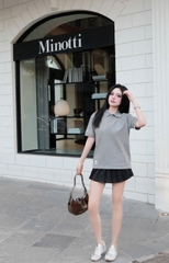 2166 - Áo Polo New Era Pennant Big P Xám [HÀNG CHÍNH HÃNG]