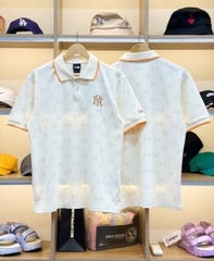 2231 - Áo Polo New Era NY Mono Beige Vàng [HÀNG CHÍNH HÃNG]