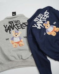 2257 - Áo Sweater New Era Quater Zipper NY New York Yankees Gấu Trắng Xám [HÀNG CHÍNH HÃNG]