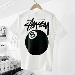 1386 - Áo Stussy 8 Ball Tea Pigment Dyed Trắng [HÀNG CHÍNH HÃNG]