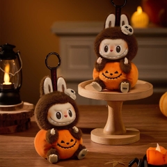 1200 - Labubu Halloween POPMART Labubu Bí Ngô The Monster Happy Halloween Party Series Sitting Pumpkin Vinyl Plus Pendent Size 15cm [HÀNG CHÍNH HÃNG]