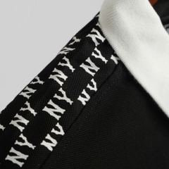 2198 - Áo Polo New Era NY Mono Logo Vai Đen [HÀNG CHÍNH HÃNG]
