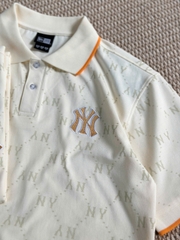 2231 - Áo Polo New Era NY Mono Beige Vàng [HÀNG CHÍNH HÃNG]