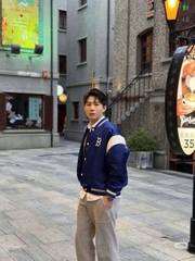 1986 - Áo Bomber New Era Boston Rex Sox Xanh Navy Sọc Trắng [HÀNG CHÍNH HÃNG]