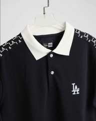 2213 - Áo Polo New Era LA Mono Logo Vai Xanh Navy [HÀNG CHÍNH HÃNG]