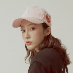 436 -  Nón MLB Unstructured Ball cap - Hồng - Ny Trắng Love Tim Đỏ [HÀNG CHÍNH HÃNG]