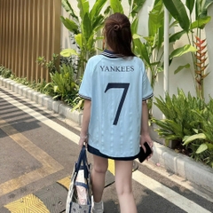 2683 - Áo Polo New Era NY New York Jersey 7 Xanh Dương [HÀNG CHÍNH HÃNG]