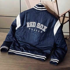 1986 - Áo Bomber New Era Boston Rex Sox Xanh Navy Sọc Trắng [HÀNG CHÍNH HÃNG]