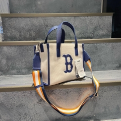443 -  Túi MLB Canvas Basic Big Logo Small Tote Bag - Cream Blue - Code 3AORS062N-43CRS [HÀNG CHÍNH HÃNG]
