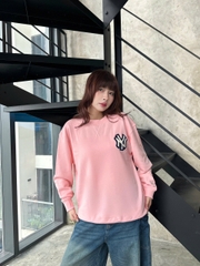 2125 - Áo Sweater New Era NY Xù Hồng Pink [HÀNG CHÍNH HÃNG]