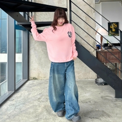 2125 - Áo Sweater New Era NY Xù Hồng Pink [HÀNG CHÍNH HÃNG]