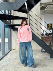 2125 - Áo Sweater New Era NY Xù Hồng Pink [HÀNG CHÍNH HÃNG]