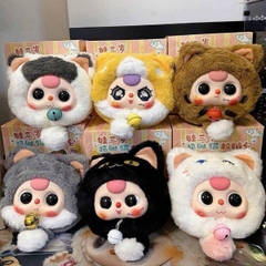 1151 - Baby three Lucky Cat Mèo Thần Tài Mèo May Mắn Full Set 6 Bé - Baby Three Animal Party Big Cute Plush Series Art Toy [CHÍNH HÃNG]
