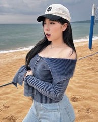 405 -  Nón MLB Unstructured Ball cap - Trắng Kem Đen - Ny Đen [HÀNG CHÍNH HÃNG]