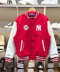 2073 - Áo Bomber New Era Nỉ Varsity NY New York Yankee Đỏ Tay Trắng [HÀNG CHÍNH HÃNG]