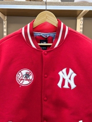 2073 - Áo Bomber New Era Nỉ Varsity NY New York Yankee Đỏ Tay Trắng [HÀNG CHÍNH HÃNG]