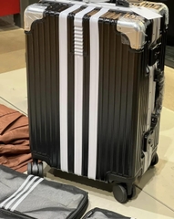 724 -  Vali Adidas Đen Sọc Trắng - Size Cabin 22 Xách Tay - Đen [HÀNG CHÍNH HÃNG]