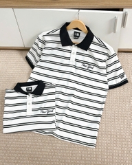 2253 - Áo Polo New Era New York Basic Trắng 2 Sọc Đen [HÀNG CHÍNH HÃNG]