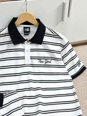 2253 - Áo Polo New Era New York Basic Trắng 2 Sọc Đen [HÀNG CHÍNH HÃNG]