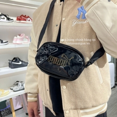 2566 - Túi Puma Oval Bag Shiny Fabric Đen [HÀNG CHÍNH HÃNG]
